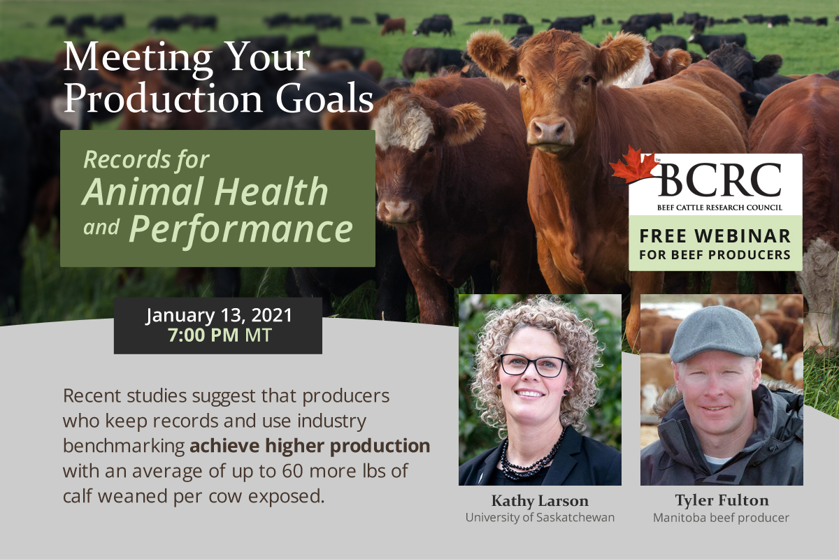 Meeting Your Production Goals: Records for Animal Health and Performance -  Webinar January 13th 