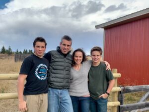 Beef Cattle Research Council member Lee Irvine and family at home on the farm