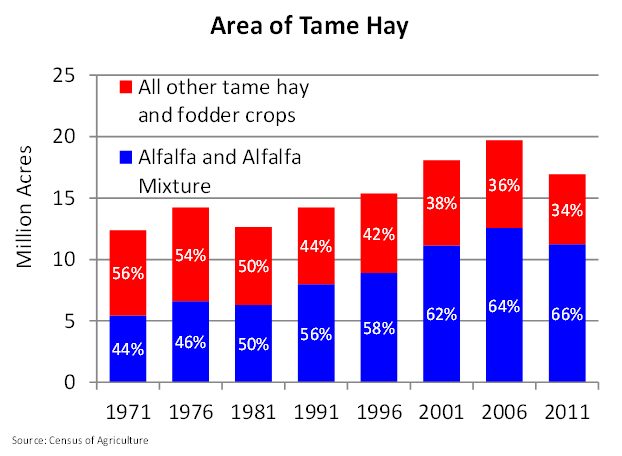 area of tame hay