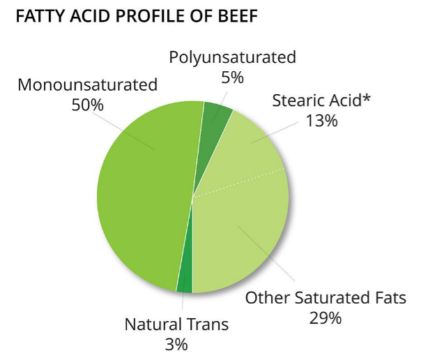 Fatty acid profile of beef, nutrient file