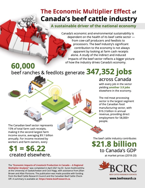 economic multiplier effect of Canada's beef cattle industry