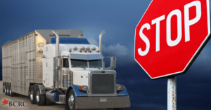 truck and stop sign for new cattle transport rules