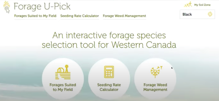 Forage U-Pick interactive forage species selection tool for Western Canada