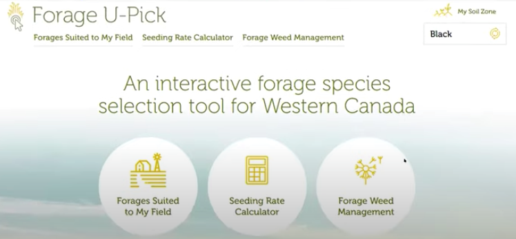 Forage U-Pick interactive forage species selection tool for western Canada