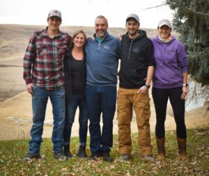Leighton Kolk and family at Kolk Farms in southern Alberta