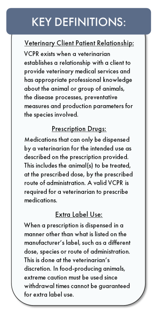 remote drug delivery key definitions of veterinary client patient relationship and extra label use