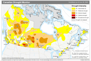 Canadian Drought Monitor June 30, 2025