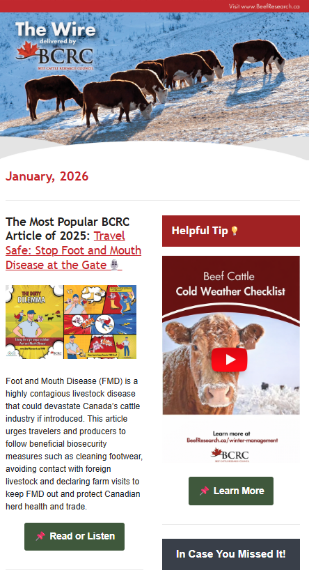 The Wire 2026 - BCRC's monthly newsletter
