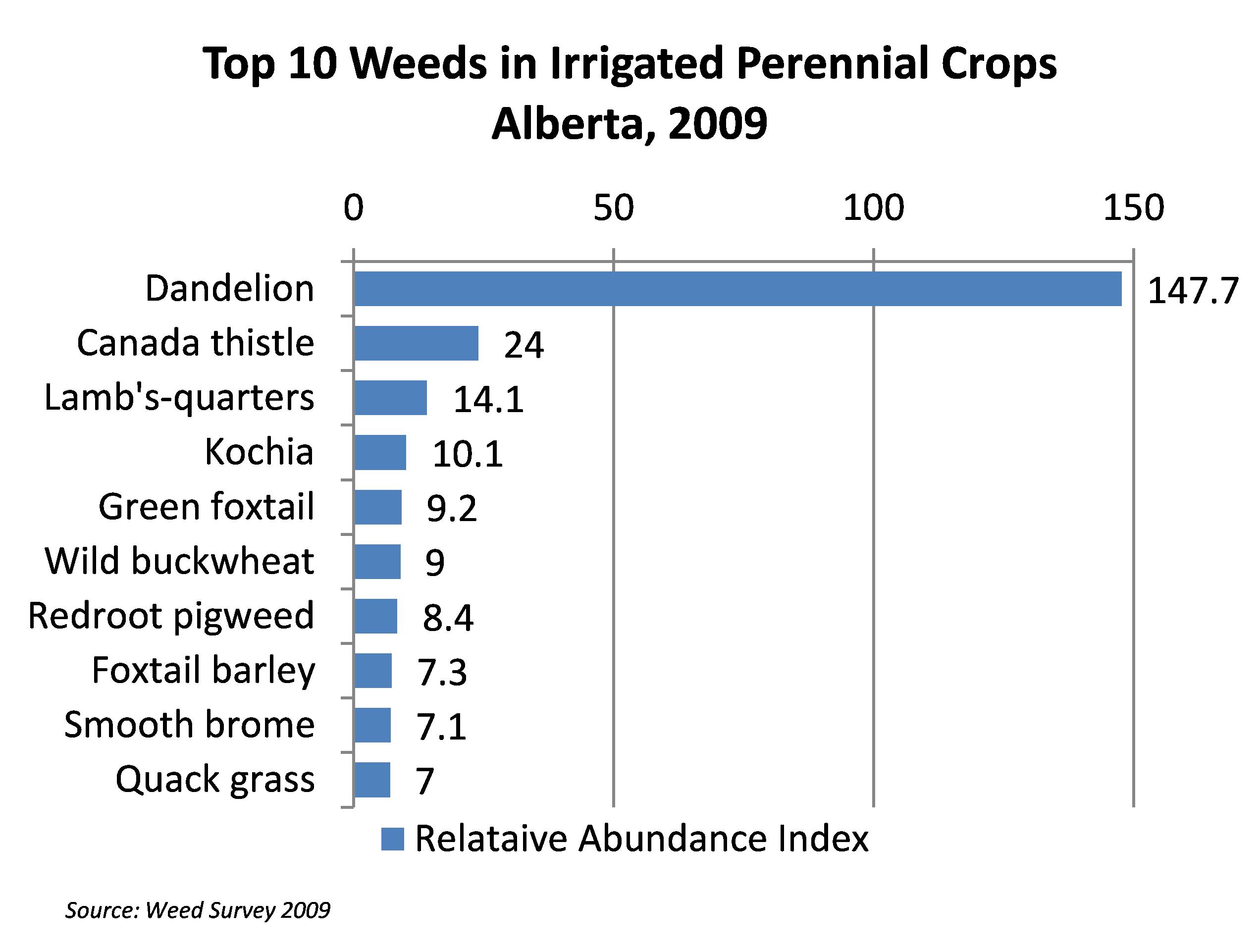 Weeds in perennial Alberta crops