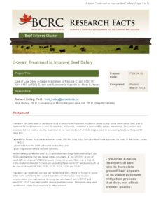 Research Fact Sheet: E-beam Treatment to Improve Beef Safety
