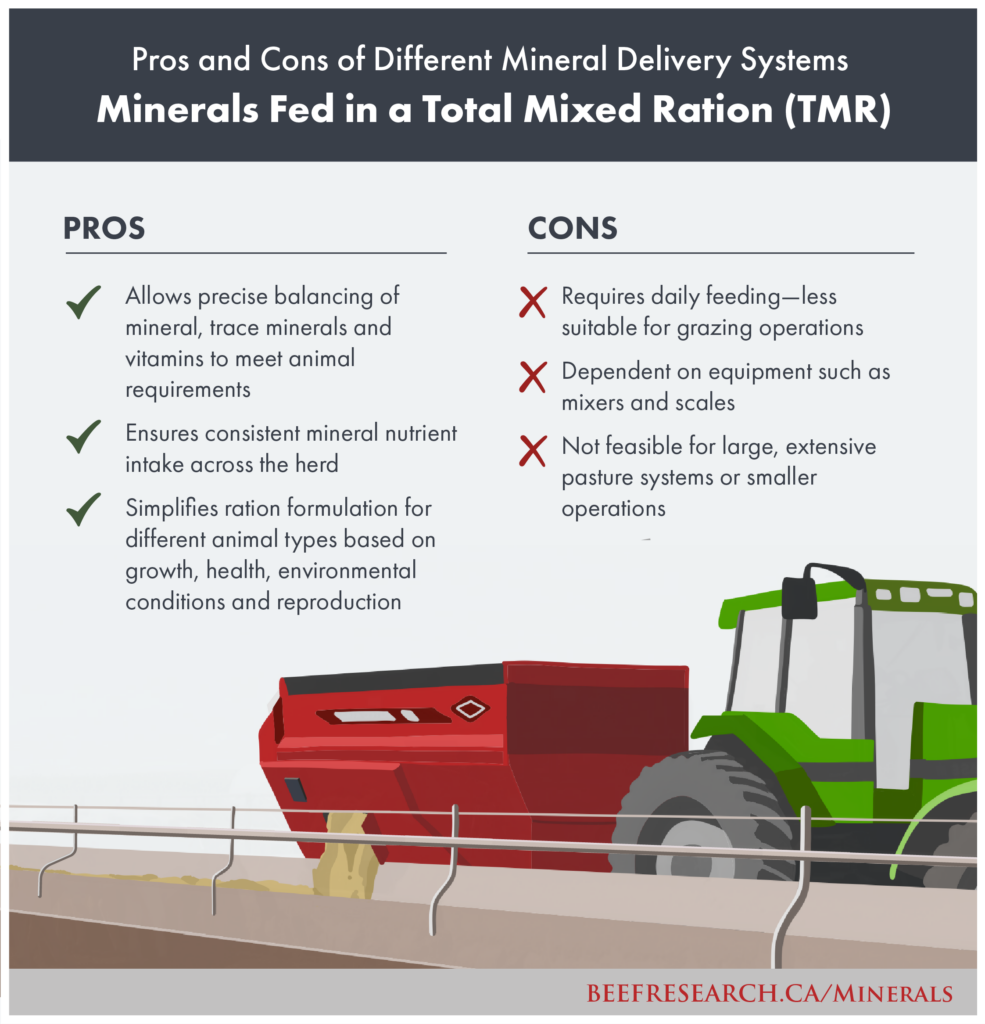pros and cons of minerals fed in a total mixed ration