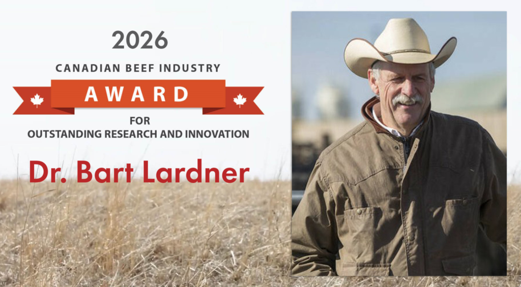 Dr. Bart Lardner receives 2026 beef industry researcher award