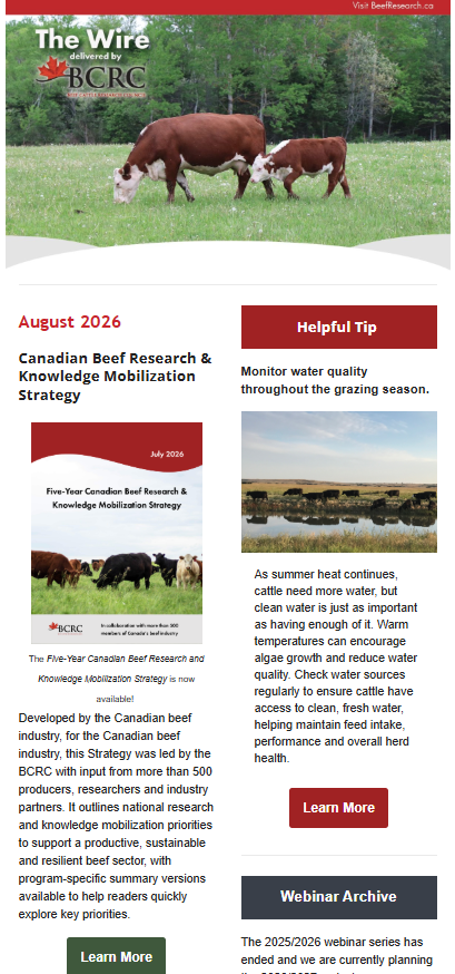 August 2026 Wire - BCRC's monthly newsletter